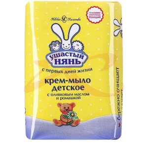 Изображение Ушастый нянь крем-мыло 90г детское оливков. масло + ромашка Ушастый нянь крем-мыло 90г детское оливков. масло + ромашка. Фото