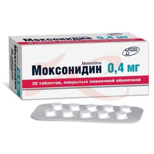 Моксонидин фт таблетки покрытые пленочной оболочкой 0,4мг №30. Фото