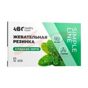 Авс хэлси фуд жевательная резинка №12 (16г) сладкая мята б/сах. Фото