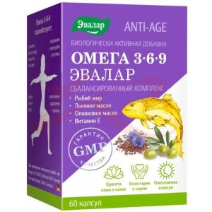 Эвалар анти-эйдж омега 3-6-9 капсулы №60 бад. Фото