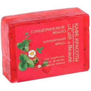 Кафе красоты мыло глиц. клубничный фреш 100мл.. Фото