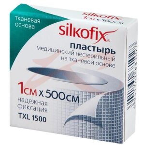 Силкофикс лейкопласт. 1х500см ткан. [silkofix]. Фото