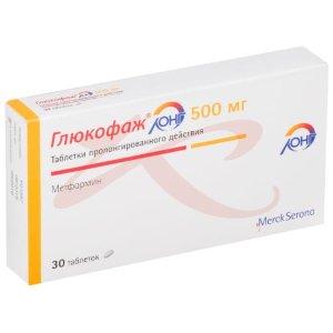 Глюкофаж лонг таблетки с пролонгированным высвобождением 500мг №30. Фото