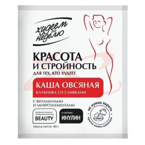 Леовит худеем за неделю каша 40г №1 овсяная клубника со сливками. Фото