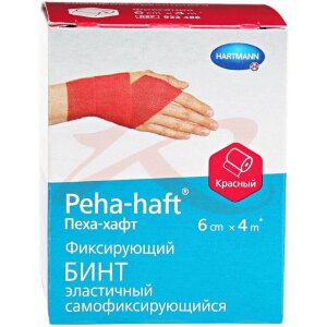 Пеха-хафт бинт когезивный самофикс 6смх4м красный. Фото