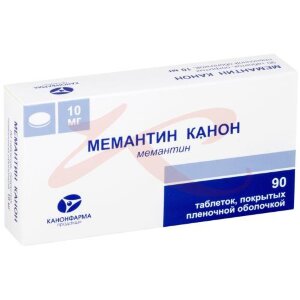 Мемантин канон таблетки покрытые пленочной оболочкой 10мг №90. Фото