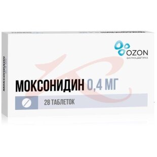 Моксонидин таблетки покрытые пленочной оболочкой 0.4мг №28. Фото