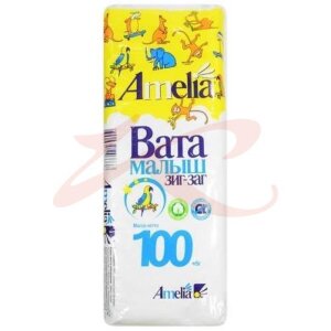 Амелия вата малыш зиг-заг хирург. 100г. н/стер. хлоп.. Фото