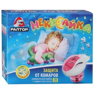 Раптор некусайка комплект (фумигато + жидкость) 30 ночей д/детей. Фото
