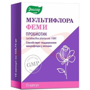 Эвалар мультифлора феми капсулы 533,741мг №15 пробиотик. Фото