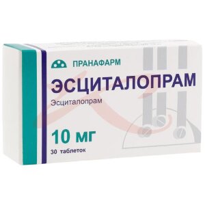 Эсциталопрам таблетки покрытые пленочной оболочкой 10мг №30. Фото
