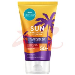 Био косметолог сан гиалурон аква крем для тела 150мл с/защит spf-50. Фото