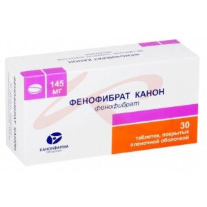 Фенофибрат канон таблетки покрытые пленочной оболочкой 145мг №30. Фото