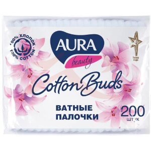 Аура бьюти палочки ватные №200 п/э. Фото