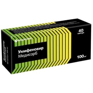 Умифеновир медисорб капсулы 100мг №40. Фото