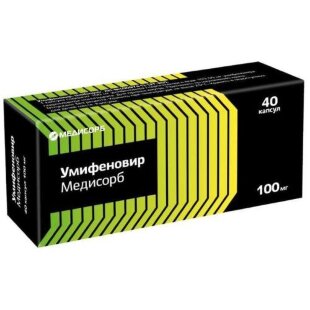 Умифеновир медисорб капсулы 100мг №40. Фото