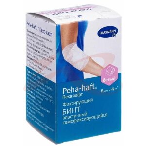 Пеха-хафт бинт когезивный самофикс 8смх4м белый. Фото