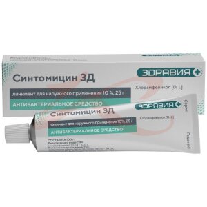 Синтомицин зд линимент для наружного применения 10% 25г. Фото