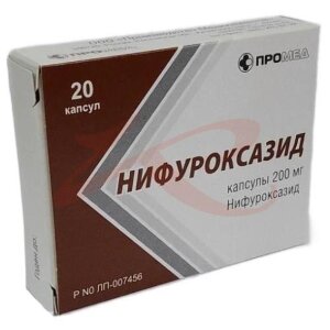 Изображение Нифуроксазид капсулы 200мг №20 Нифуроксазид капсулы 200мг №20. Фото