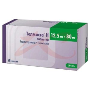 Телмиста н таблетки 12,5мг + 80мг №28. Фото
