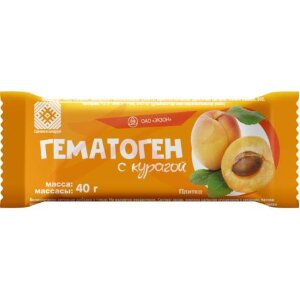 Гематоген плитка 40г с курагой /экзон/. Фото