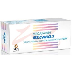 Изображение Месакол таблетки кишечнорастворимые покрытые пленочной оболочкой 400мг №50 Месакол таблетки кишечнорастворимые покрытые пленочной оболочкой 400мг №50. Фото