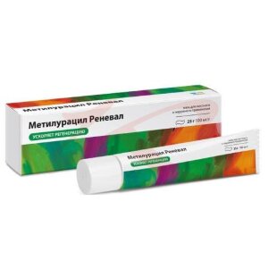 Изображение Метилурацил реневал мазь для местного и наружного применения 10% 25г Метилурацил реневал мазь для местного и наружного применения 10% 25г. Фото