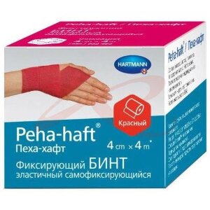 Пеха-хафт бинт когезивный самофикс 4смх4м красный. Фото