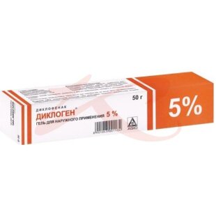 Диклоген гель для наружного применения 5% 50г. Фото