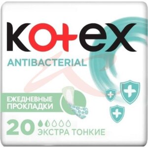 Котекс прокладки ежедневные №20 а/бактериал экстра тонкие. Фото