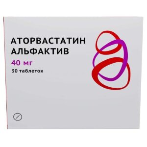 Аторвастатин альфактив таблетки покрытые пленочной оболочкой 40мг №30. Фото