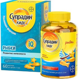 Изображение Супрадин кидс пастилки жевательные №60 рыбки Супрадин кидс пастилки жевательные №60 рыбки. Фото