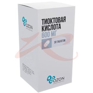 Тиоктовая кислота таблетки покрытые пленочной оболочкой 600мг №30. Фото