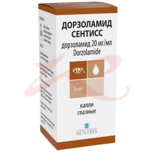 Дорзоламид сентисс капли глазные 20мг/мл 5мл. Фото