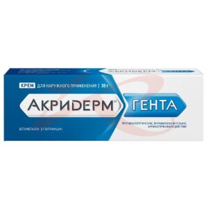 Акридерм гента крем для наружного применения 0,05% + 0,1% 30г. Фото