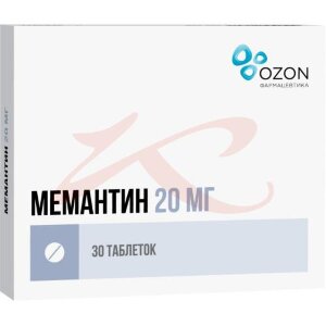 Мемантин таблетки покрытые пленочной оболочкой 20мг №30. Фото