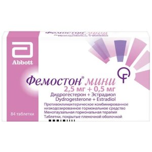 Фемостон мини таблетки покрытые пленочной оболочкой 2,5мг + 0,5мг №84. Фото