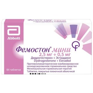 Фемостон мини таблетки покрытые пленочной оболочкой 2,5мг + 0,5мг №84. Фото