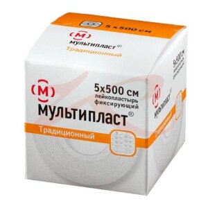 Мультипласт лейкопластырь фиксирующий 5х500см традиц ткан. Фото