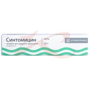 Синтомицин линимент для местного применения 10% 25г. Фото