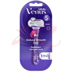 Жиллет венус свирл станок бритвенный extra smooth + 1 смен. кассета жен.. Фото