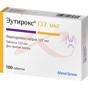 Изображение Эутирокс таблетки 137мкг №100 Эутирокс таблетки 137мкг №100. Фото