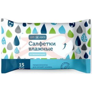 Изображение Комфорте салфетки влажные №15 освеж. Комфорте салфетки влажные №15 освеж.. Фото