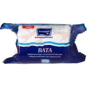Матопат вата хирургическая нестерильная 100г. Фото