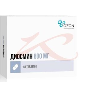 Изображение Диосмин таблетки покрытые пленочной оболочкой 600мг №60 Диосмин таблетки покрытые пленочной оболочкой 600мг №60. Фото