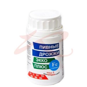 Пивные дрожжи экко плюс таблетки №100 железо. Фото