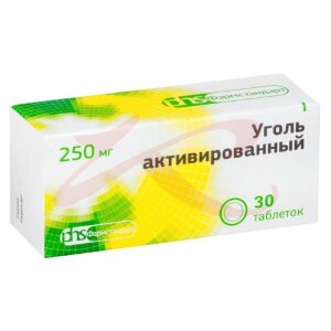 Уголь активированный таблетки 250мг №30. Фото