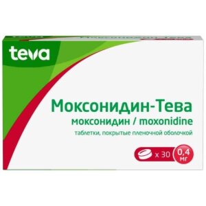 Моксонидин-тева таблетки покрытые пленочной оболочкой 0,4мг №30. Фото