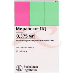 Мирапекс пд таблетки с пролонгированным высвобождением 0,375мг №10. Фото