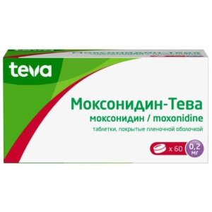 Моксонидин-тева таблетки покрытые пленочной оболочкой 0,2мг №60. Фото